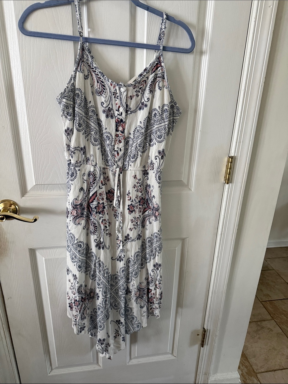 Knox Rose White Paisley Mini Dress with Pink Accents